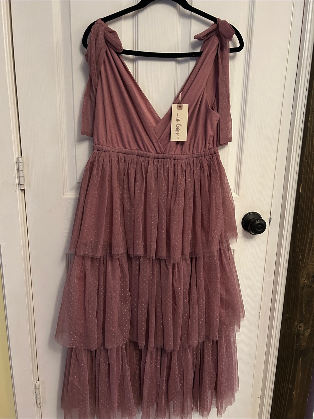 NWT-In loom Mauve Tiered Tulle Party Dress with Sparkle